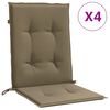vidaXL Niedriglehner-Auflagen 4 Stk. Melange Taupe 100x50x4 cm Stoff