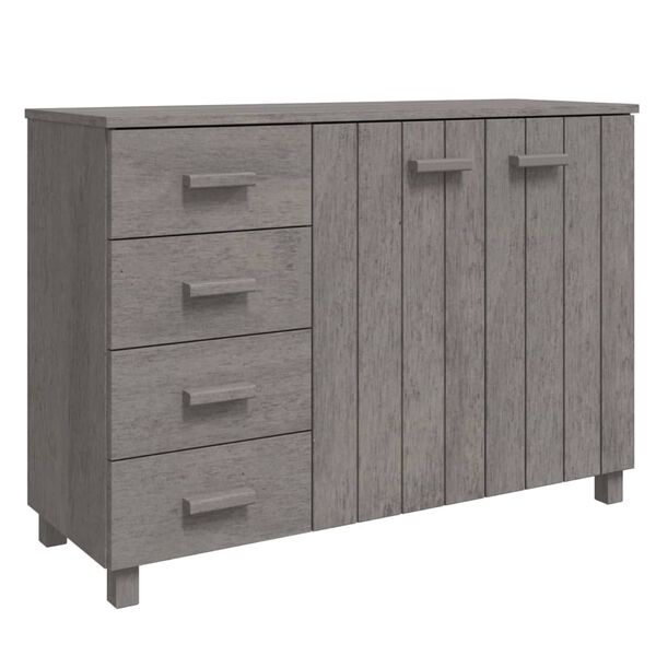 vidaXL Sideboard HAMAR Hellgrau 113x40x80 cm Massivholz Kiefer