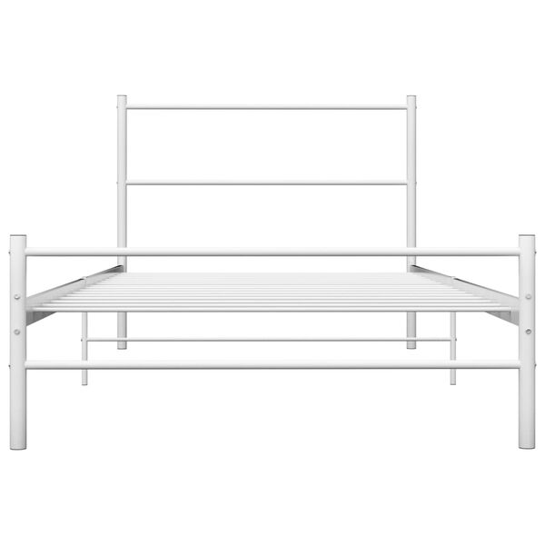 vidaXL Bett Wei&szlig; Metall 90x200 cm