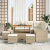 vidaXL Gartensofa-set mit Kissen 10 pcs Beige und Creme Poly-Rattan