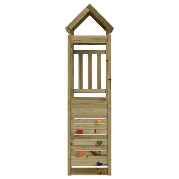 vidaXL Spielturm Braun 53 x 110,5 x 214 cm Massives impr&auml;gniertes Holz
