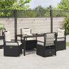 vidaXL Garten Essgruppe 5 pcs Schwarz Poly-Rattan