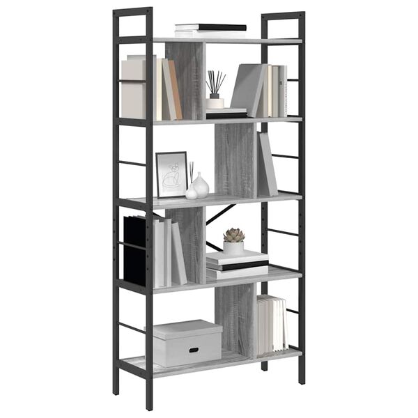 vidaXL B&uuml;cherregal Graues Sonoma 75 x 30 x 156 cm Holzwerkstoff