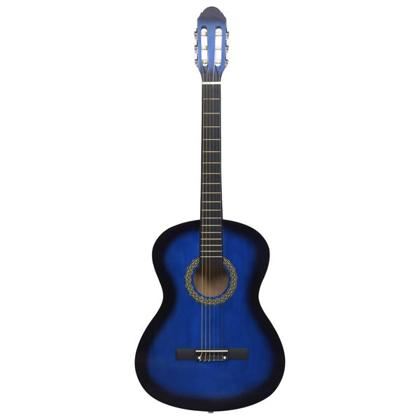 vidaXL Klassikgitarre f&uuml;r Anf&auml;nger mit Tasche Blau 4/4 39"