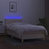 vidaXL Boxspringbett mit Matratze & LED Creme 80x200 cm Stoff