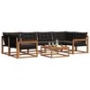 vidaXL Outdoor-Sofagarnitur mit Kissen 7 pcs Nat&uuml;rlich und Schwarz