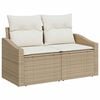 vidaXL Gartensofa-set mit Kissen mit Speicher 6 pcs Beige Poly-Rattan