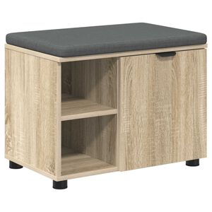 vidaXL Flurbank mit Kissen mit Regal Sonoma-Eiche 60 x 38 x 46 cm