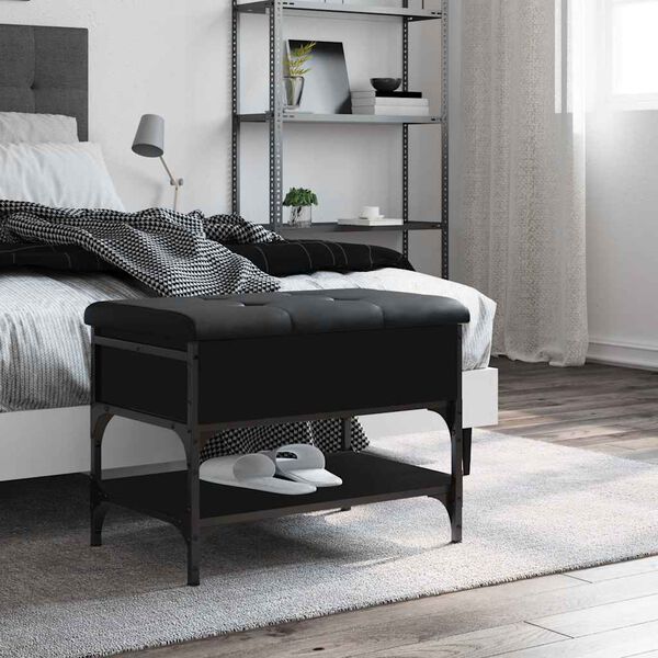 vidaXL Schuhbank Schwarz 62x42x45 cm Holzwerkstoff