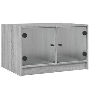 vidaXL Couchtisch mit Glast&uuml;ren Grau Sonoma 68x50x42 cm