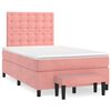 vidaXL Boxspringbett mit Matratze Rosa 120x190 cm Samt