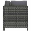 vidaXL 3-tlg. Garten-Lounge-Set mit Kissen Poly Rattan Grau