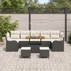 vidaXL Gartensofa-set mit Kissen 10 pcs Schwarz Poly-Rattan