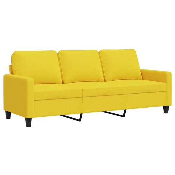vidaXL 3-Sitzer-Sofa Hellgelb 180 cm Stoff