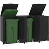 vidaXL Mülltonnenbox für 3 Tonnen Schwarz 207x79x117 cm Stahl