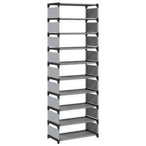 vidaXL Schuhregal 10-st&ouml;ckig Grau 54x28x158 cm Vliesstoff