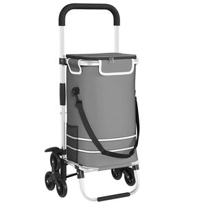 vidaXL Einkaufswagen 1 Grau 47 x 39 x 100,5 cm Oxford-Stoff