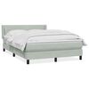 vidaXL Boxspringbett mit Matratze Hellgrau 160x210 cm Samt