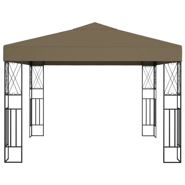 vidaXL Pavillon 3x3 m Taupe Stoff