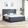 vidaXL Boxspringbett mit Matratze Dunkelgrau 200 x 180 cm Polyester