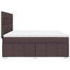 vidaXL Boxspringbett mit Matratze Dunkelbraun 200x200 cm Stoff