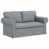 vidaXL Sofa 120cm 2 pcs Hellgrau Metall