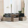 vidaXL Garten-Sofa-Set mit Speicher 6 pcs Grau Poly Rattan