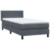 vidaXL Boxspringbett mit Matratze Dunkelgrau 80x210 cm Samt
