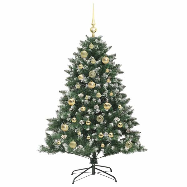 vidaXL K&uuml;nstlicher Weihnachtsbaum mit 150 LEDs mit St&auml;nder Gr&uuml;n 120 cm
