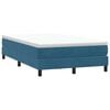 vidaXL Boxspringbett mit Matratze Dunkelblau 120x220 cm Samt