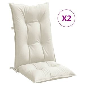 vidaXL Hochlehner-Auflagen 2 Stk. Melange Creme 120x50x7 cm Stoff