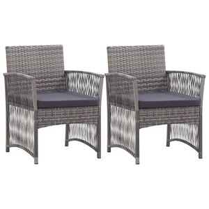 vidaXL Gartensessel mit Sitzkissen 2 Stk. Anthrazit Poly Rattan