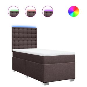 vidaXL Boxspringbett mit Matratze Dunkelbraun 80x200 cm Stoff