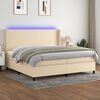 vidaXL Boxspringbett mit Matratze & LED Creme 200x200 cm Stoff