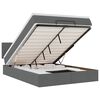 vidaXL Ottomane Bett mit Matratze & LEDs Dunkelgrau 140x200 cm Stoff