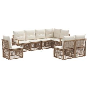 vidaXL Gartensofa-set 8 pcs Beige Poly-Rattan