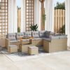 vidaXL Garten-Sofa-Set 12 pcs Beige Poly-Rattan