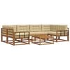 vidaXL Outdoor-Sofagarnitur mit Kissen 7 pcs Natur und Beige