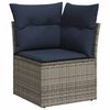 vidaXL 9-teiliges Gartensofa-Set mit Kissen, grau, Polyrattan