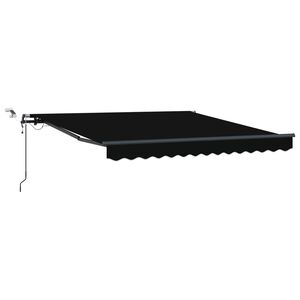 vidaXL Ausziehbare Markise Schwarz 350 x 250 cm Polyester