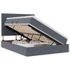 vidaXL LED-Speicherbett mit Matratze Dunkelgrau 140 x 190 cm Samt