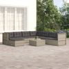 vidaXL 8-tlg. Garten-Lounge-Set mit Kissen Grau Poly Rattan