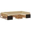vidaXL Outdoor-Sofagarnitur 10 Stk. Natur und Beige Massivholz Akazie