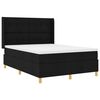 vidaXL Boxspringbett mit LED-Lichtleisten Schwarz 140 x 190 cm Stoff