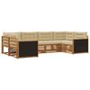 vidaXL Outdoor-Sofagarnitur mit Kissen 6 pcs Natur und Beige