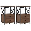vidaXL Nachttisch 2 stk. Braun Eichen-Optik 40 x 31 x 60 cm