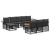 vidaXL Outdoor-Sofagarnitur 11 pcs Schwarz und Dunkelgrau Polyester
