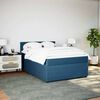 vidaXL Boxspringbett mit Matratze Blau 140x200 cm Samt
