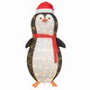 vidaXL Schnee-Pinguin Figur mit 600 LEDs Warmes Wei&szlig; 78 x 178 cm Stoff