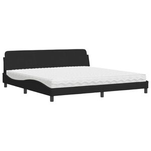 vidaXL Bett mit Matratze "Dover" Schwarz 200x200 cm Samt